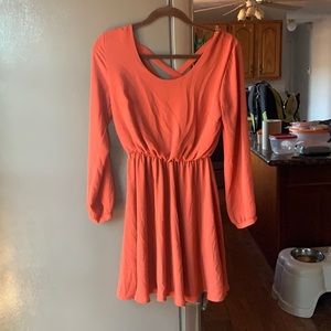 Burnt Orange Long Sleeve Dress